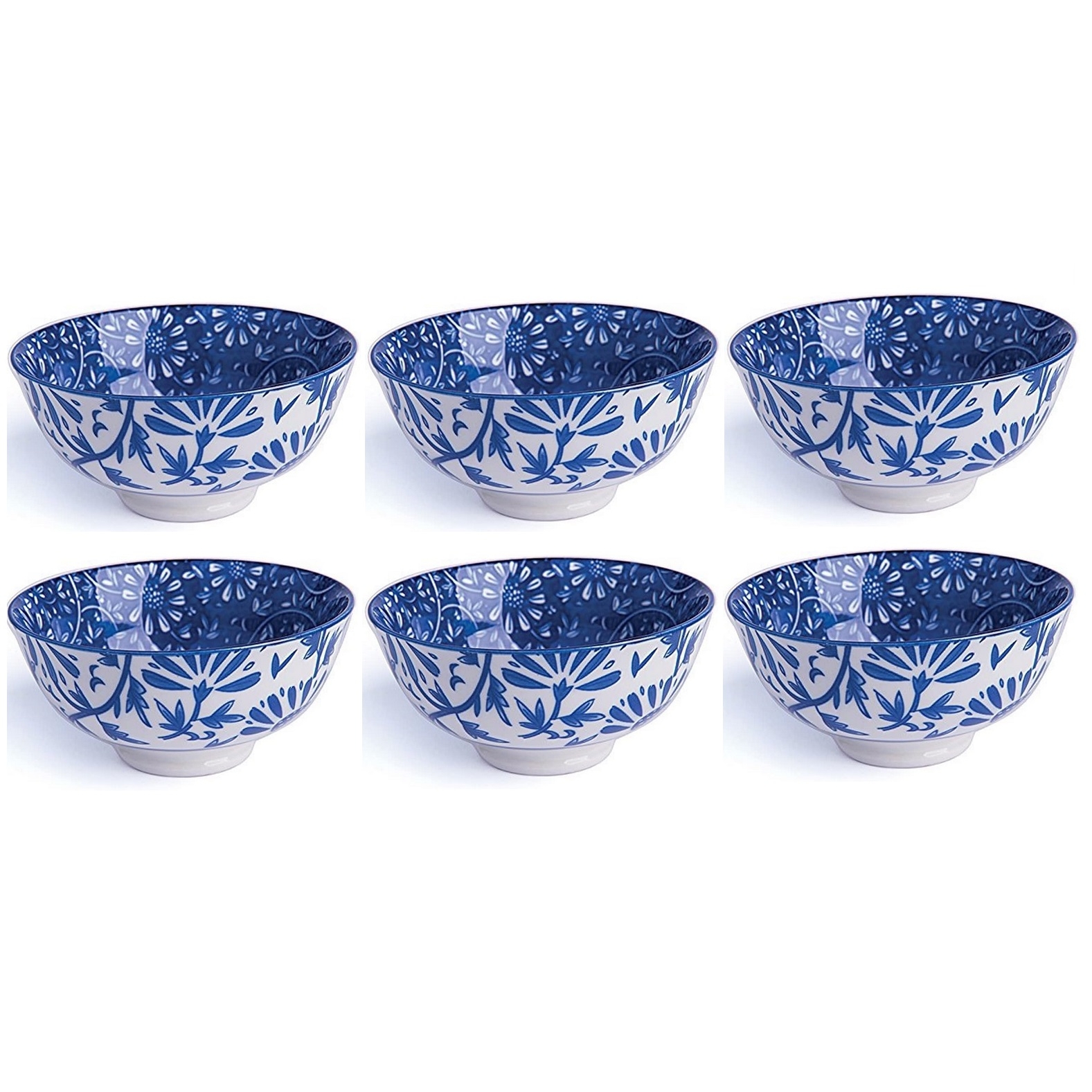Excelsa set of 6 blue porcelain flower bowls diameter 12 cm code 47896